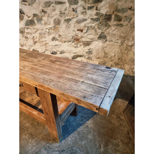 Wood Vintage French Beechwood Workbench, 1920s For Sale - Image 7 of 15