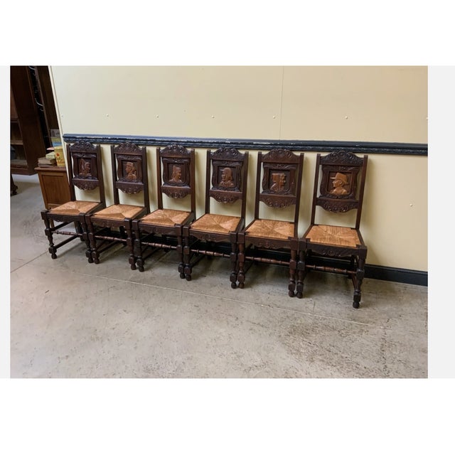 Vintage Chairs in Solid Oak, 1945, Set of 6 For Sale - Image 14 of 16