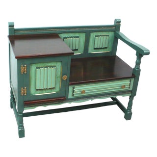 German Antique Style Telephone Bench, 1950s For Sale
