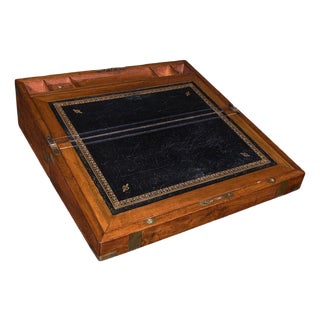 Antique Writing Slope, English, Walnut, Correspondence Box, Regency, Circa 1825 For Sale