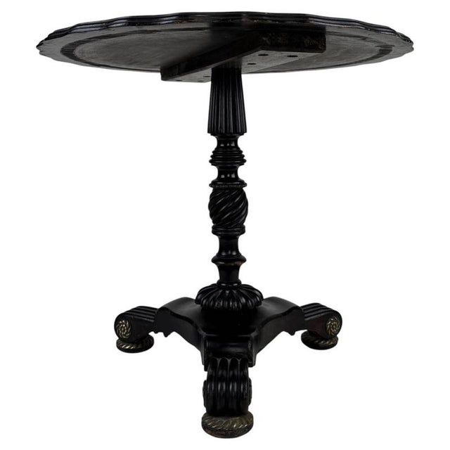 19th Century French Ebonised Side Table with Brass Detailing For Sale - Image 6 of 6