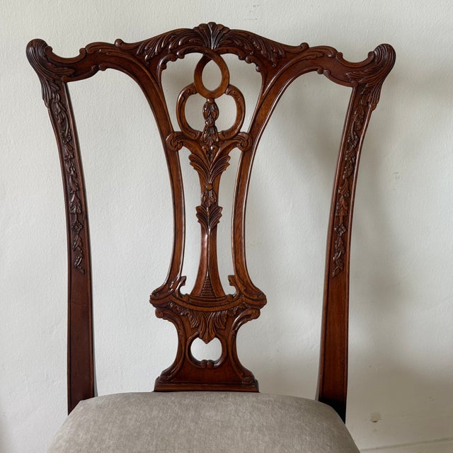 Vintage Chippendale Dining Chairs by Maitland-Smith, Set of 8 For Sale - Image 9 of 14