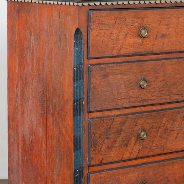 Early 19th Century Danish Pine Large Chest of Four Drawers With Original Painted Finish For Sale - Image 12 of 18