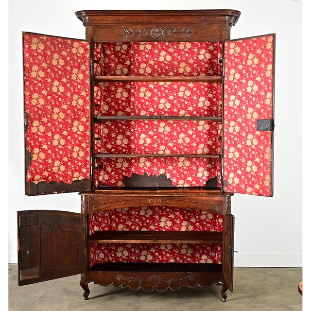 French 19th Century Solid Oak Louis XV Buffet À Deux Corps For Sale - Image 11 of 15