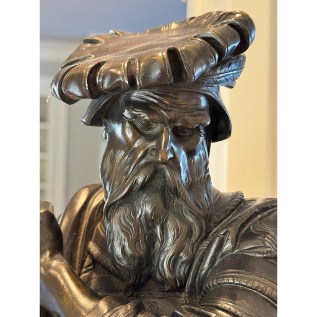 Mid 19th Century Antique 25" French Bronze: "The Landsknecht" by Albert-Ernest Carrier-Belleuse For Sale - Image 5 of 18