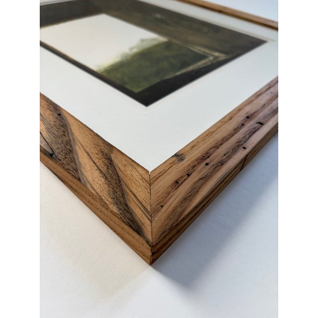 Chestnut Andrew Wyeth’s “Burning Off” Framed in American Chestnut For Sale - Image 8 of 11