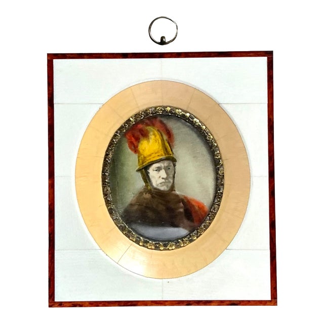 Vintage Hand-Painted Portrait Miniature For Sale