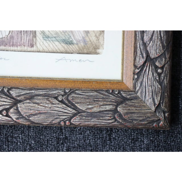 Mid Century Signed Guitar Etching For Sale In Philadelphia - Image 6 of 8