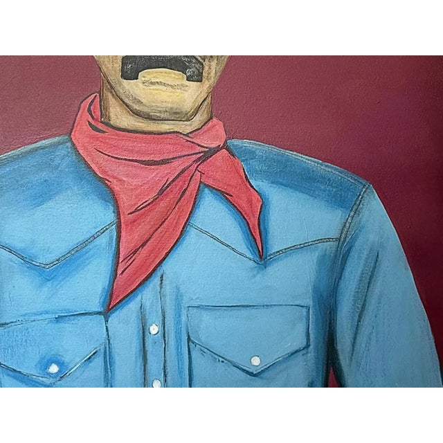 “Rugged Self” Cowboy Painting, Original Abstract Large Southwestern Portrait Art by JTS For Sale - Image 4 of 9