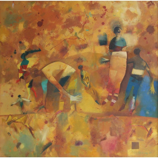 Victor Karnauh, A Meeting, Oil on Canvas For Sale - Image 8 of 8
