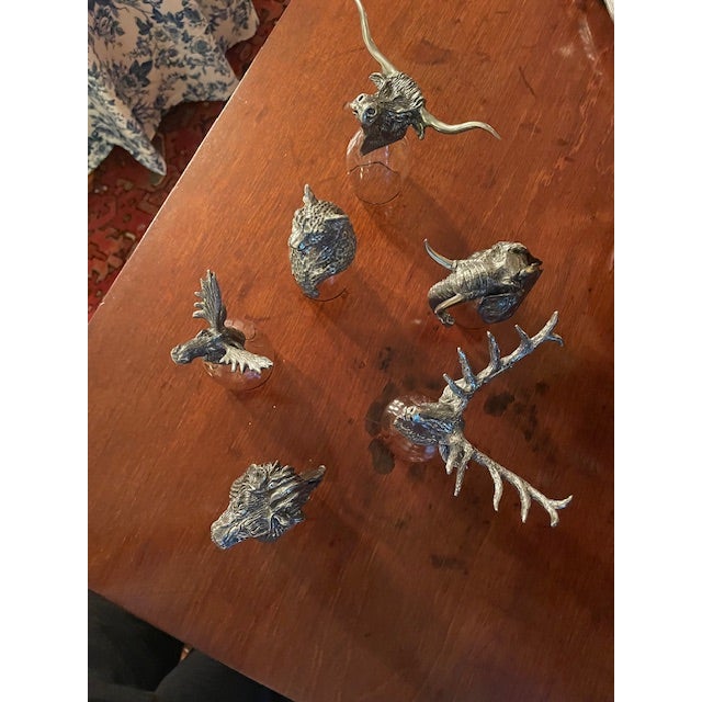 Frankli Wild Shot Glasses With Pewter Wild Animal Bases- Set of 6 For Sale - Image 9 of 9