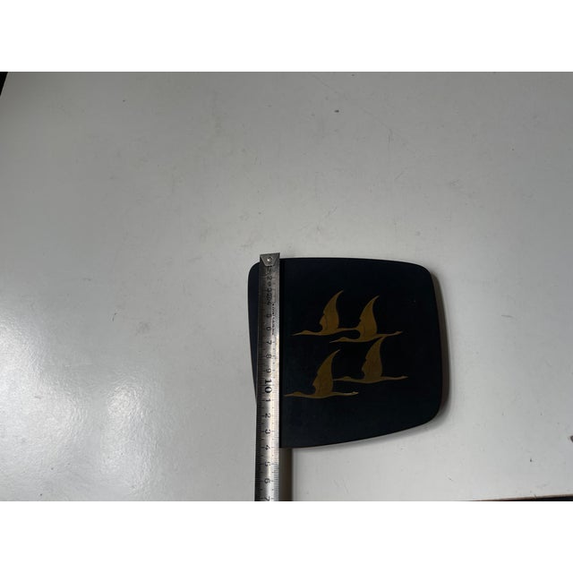 1960s Mid-Century Brass Wall Plaque with Cranes by Jech Hand Säge Kunst, 1960s For Sale - Image 5 of 7