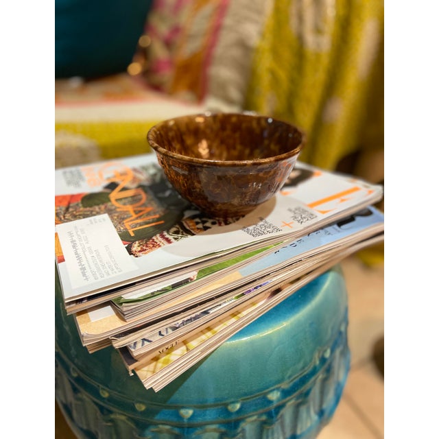 Antique Rockingham Spongeware Mixing Bowl For Sale - Image 9 of 13