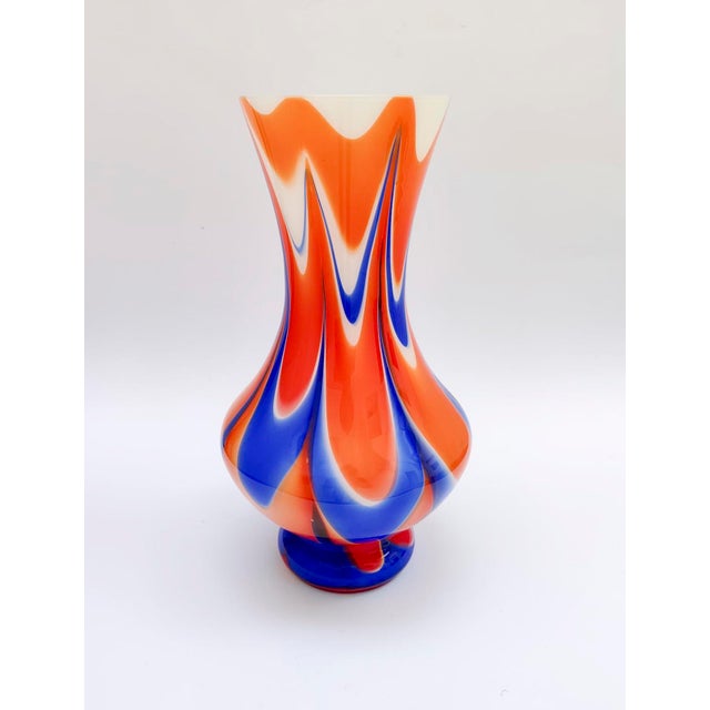 Large Multicolored Murano Glass Vase attributed to Maestri Di Murano, 1970s For Sale - Image 3 of 11