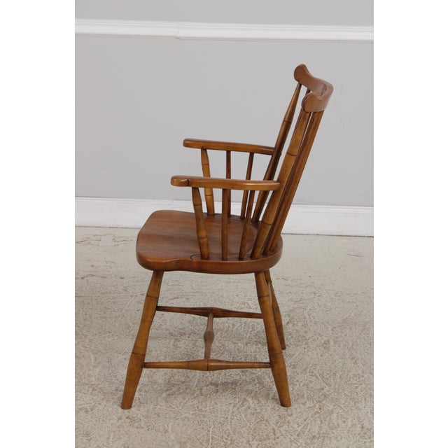 1950s Stickley Cherry Windsor Style Spindle Back Armchair For Sale - Image 5 of 16