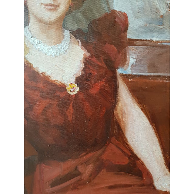 1930s Zeytline Leon - Belle Epoque Scene - Women in Paris - Large Oil on Canvas - Circa 1930 For Sale - Image 5 of 16