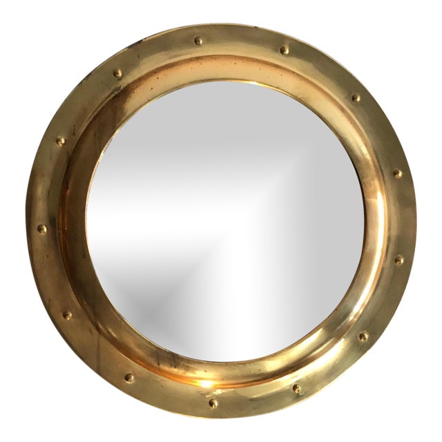 Rivet Porthole Brass Wall Mirror Chairish