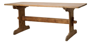 Antique Swedish Rustic Trestle Dining Table or Worktable