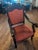 Red Vintage Wooden Armchair With Red Upholstery – Carved Details and Claw Feet, Vintage Accent Chair For Sale - Image 8 of 16