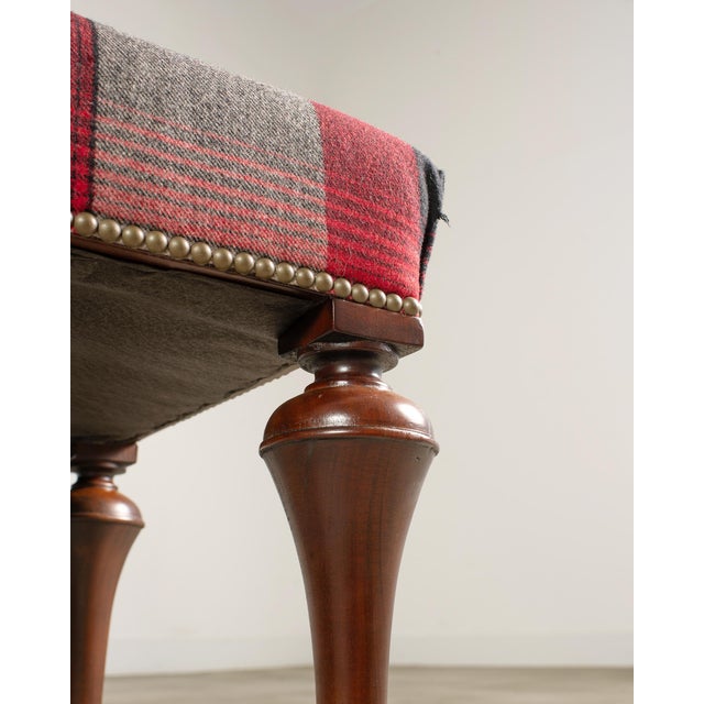 Ralph Lauren Mahogany Plaid Sadler Cocktail Ottoman 4 Ft. For Sale - Image 16 of 18