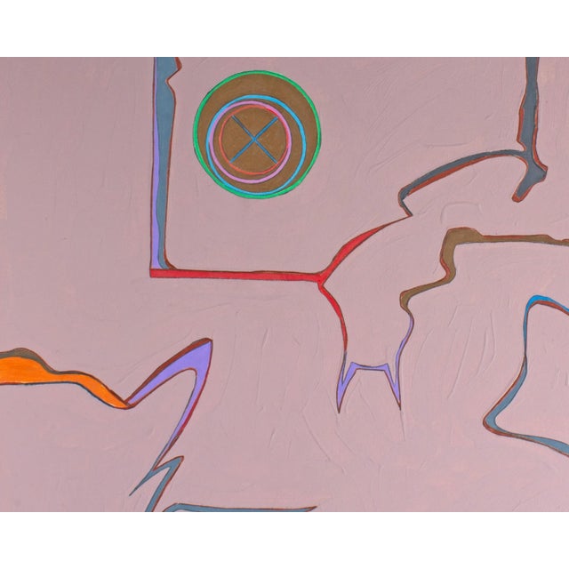 1980s Signed Abstract Mixed Media Painting by Harry Hilson For Sale In Indianapolis - Image 6 of 9