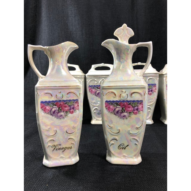 Antique German Lustreware Porcelain Canister Set 23 Pieces Chairish