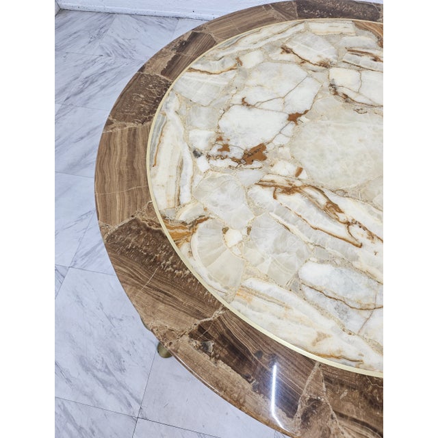 Coffee table designed by Arturo pani For muller Marble top with bronze legs Marble is shiny is in perfect condition no...