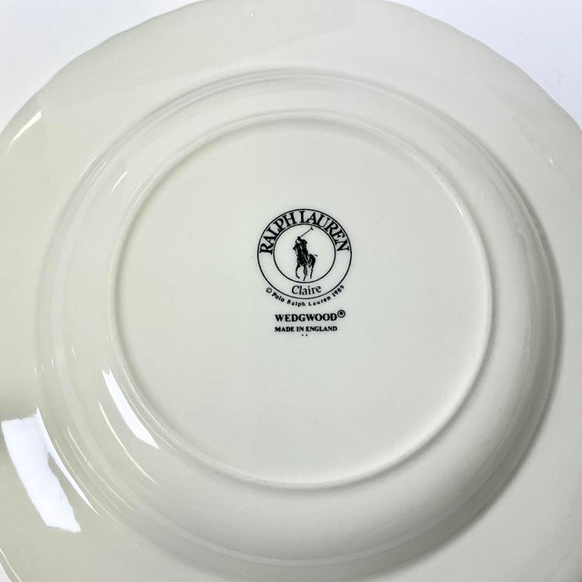 1989 Vintage English Americana Wedgwood for Ralph Lauren Le Blanc Claire Coupe Soup Bowl - Set of 7 For Sale - Image 9 of 9