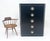 Black Lacquer & Silver 5 Drawers Art Deco Tall Chest Dresser MINT For Sale - Image 13 of 18