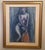 Mid-Century Modern Vintage Cobalt Blue Nude Female Figure Study Framed Painting For Sale - Image 3 of 5