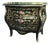 1950s French Louis XVI Black Floral Beech Commode Chest For Sale