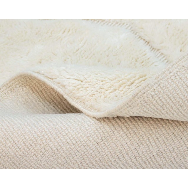 Ivory Hand-Knotted Wool Rug by Azele Studio For Sale - Image 8 of 9