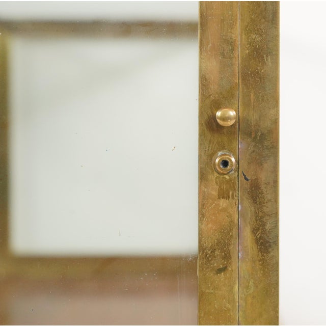 Mid 20th Century Vintage European Brass Frame Tabletop Display Case For Sale - Image 5 of 9