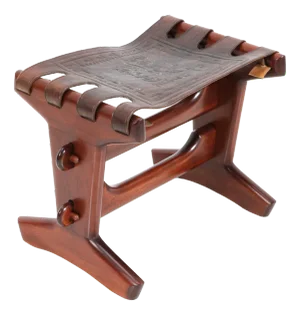 Mid-Century Modern Walnut Stool by Angel Pazmino for Muebles De Estilo, 1960s
