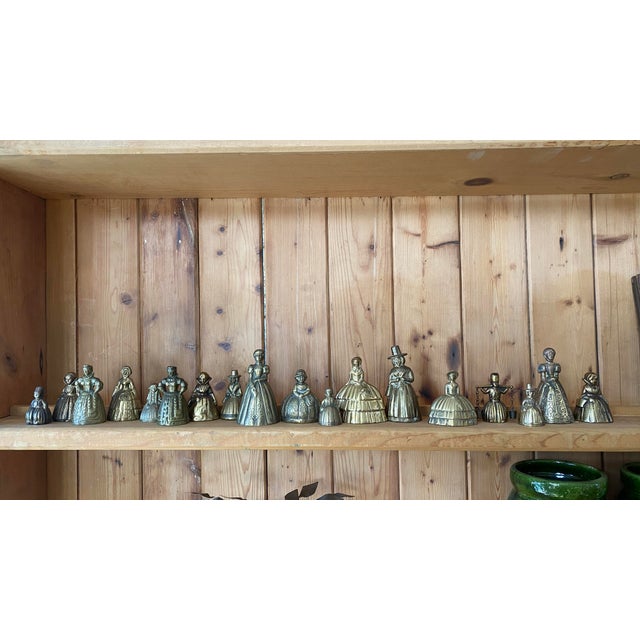Collection of 18 Vintage and Antique English Brass Lady Bells. Some original and some reproductions. Largest 4”H and...