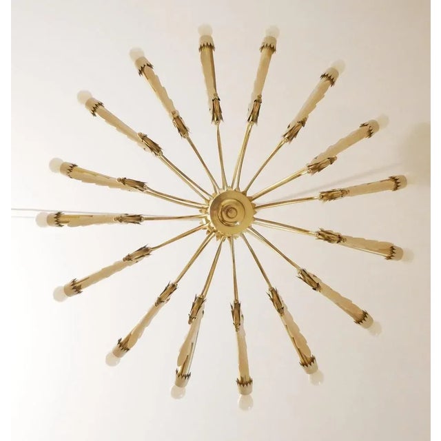 Metal Italian Brass Chandelier with 16 Lights, 1950s For Sale - Image 7 of 9
