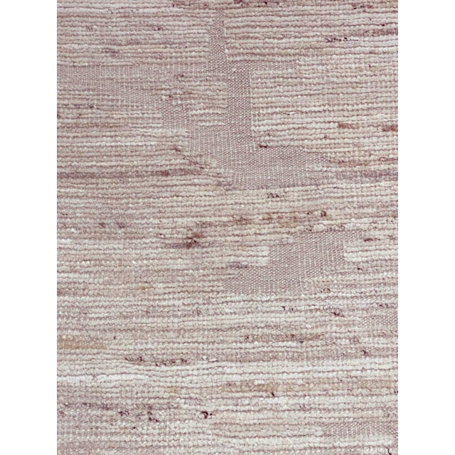 Moroccan Nazmiyal Collection Cream Color Modern Moroccan Style Runner Rug For Sale - Image 3 of 8