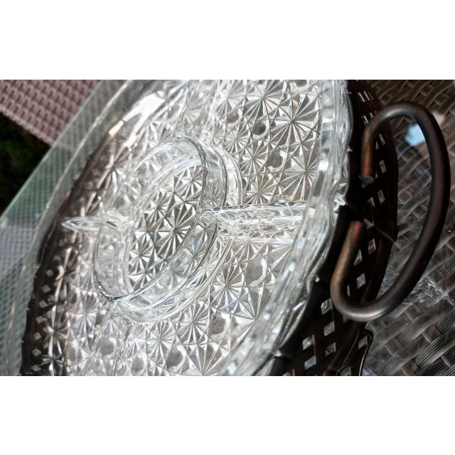 Silver Vintage Crystal and Silver Carved Appetizer Tray, 1920s, Set of 2 For Sale - Image 8 of 18