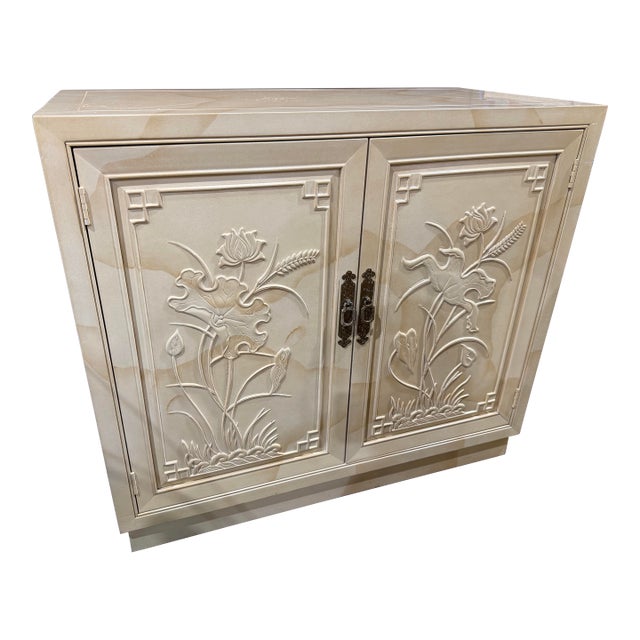 Henredon Goatskin Wood Hutch For Sale