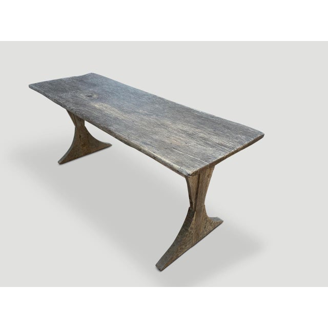 Andrianna Shamaris Wabi Sabi Teak Wood Table For Sale - Image 4 of 18