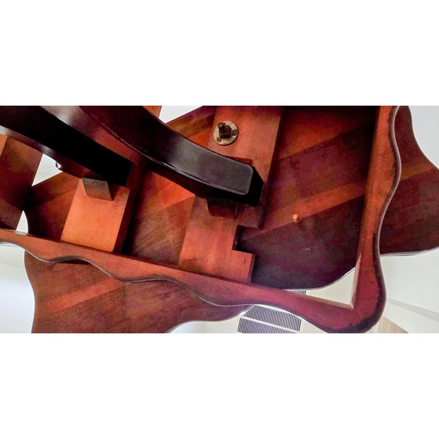 Mid 20th Century Lyre Base Mahogany Folding Card, Game Table For Sale - Image 10 of 10