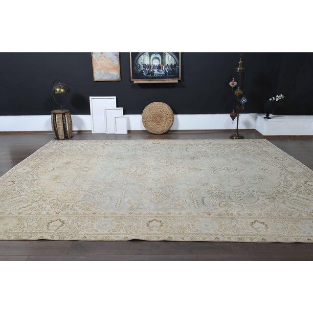 Persian 1970s Vintage Persian Handmade Wool Cotton Orange Area Rug For Sale - Image 3 of 11