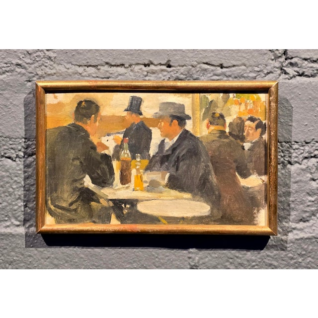 The School of Paris Lucien Laurent Gsell -19th Century French Café Interior Scene, Oil Painting For Sale - Image 3 of 10