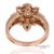 Early 21st Century 18k 750 Solid Rose Gold Floral Natural Diamond Ring, Size 7 For Sale - Image 5 of 13