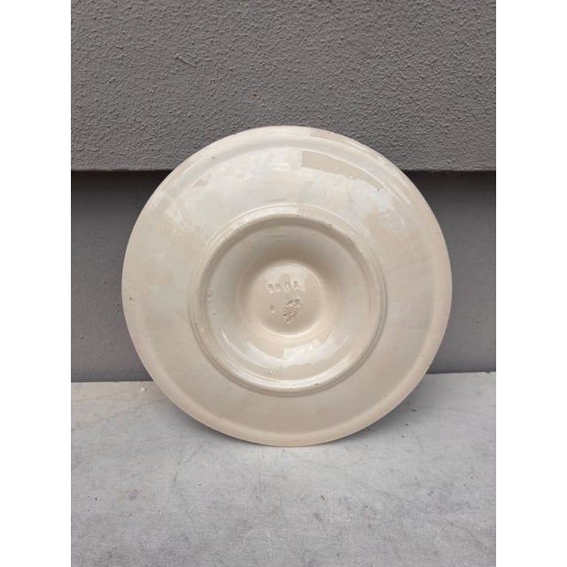 Late 19th Century 19th Century Majolica Oyster Flowers Plate Longchamp For Sale - Image 5 of 5