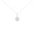 Chic and trendy, this elegant 14k white gold pendant has a floral design set with 7 round-cut, natural diamonds in a prong...