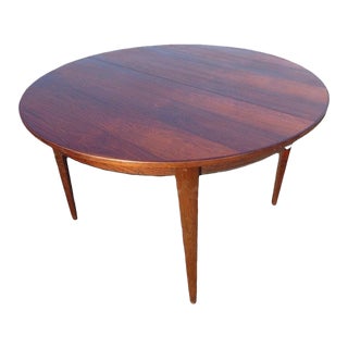 Mid 20th Century Hans Olsen Attributed Danish Modern Rosewood Dining Table For Sale