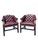 Vintage Tufted Chesterfield Style Pair Chairs With Brass Rivets Traditional English style pair of side or accent chairs...