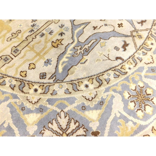 Vintage Round Hand Knotted Indo Oushak Rug. 10'x 10' For Sale - Image 13 of 13