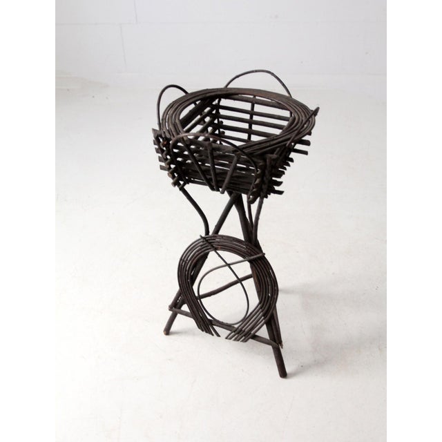 Antique Adirondack Twig Table Plantstand For Sale - Image 4 of 12